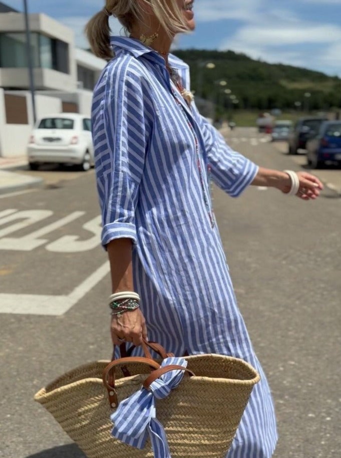 Lova ™| Classic Striped Shirt Dress