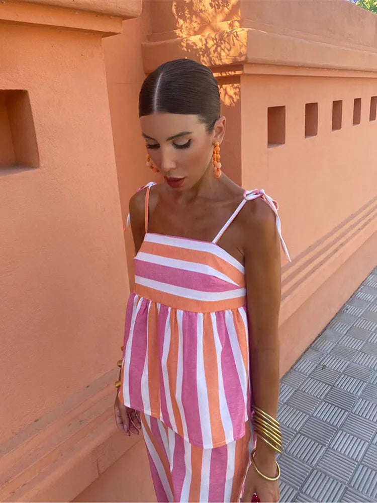 Hanne - Printed Trouser Set Summer Outfit