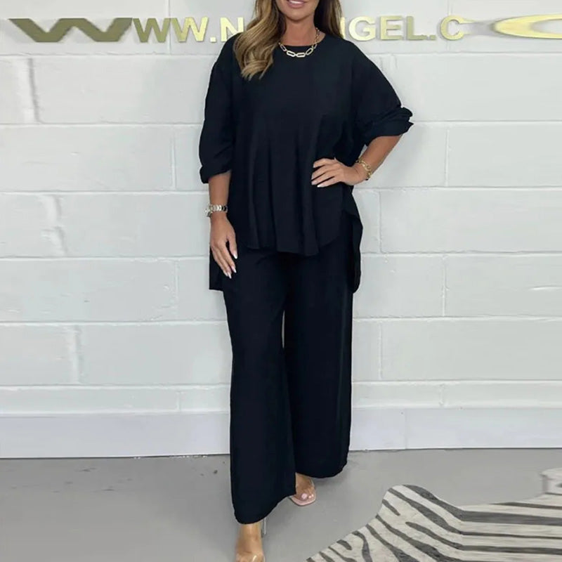 Modestique london| - Waisted Wide Leg Pants Suit